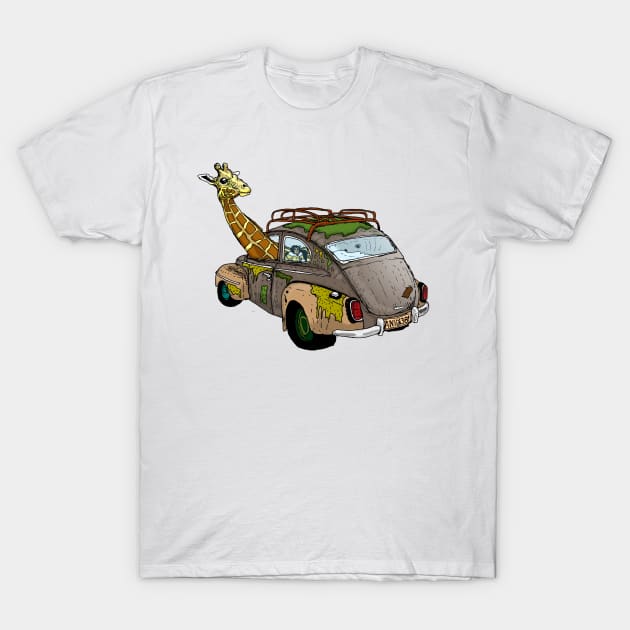 Giraffe in a volvo T-Shirt by Johanmalm